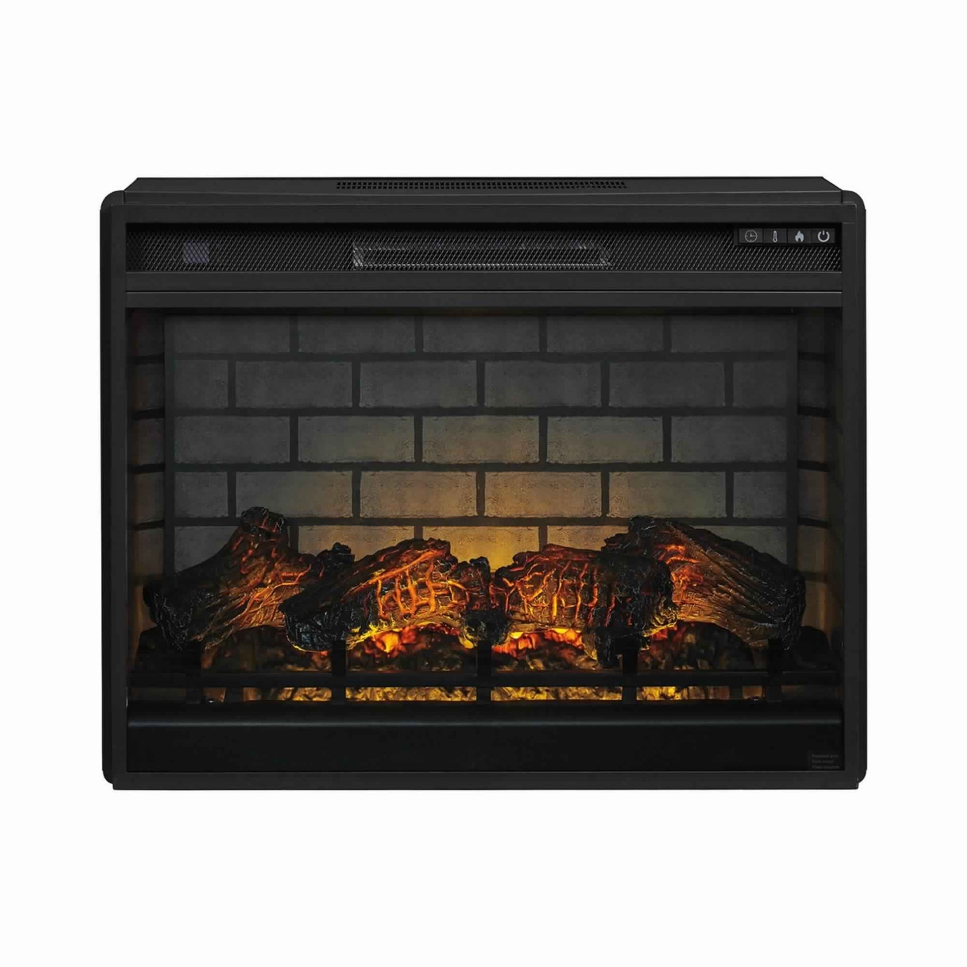 31.25 Inch Metal Fireplace Inset With 7 Level Temperature Setting Black By Benzara | Fireplace Accessories | Modishstore