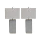 Resin Table Lamp With Faux Concrete Finish And Hardback ShadeSet Of 2Gray By Benzara | Desk Lamps | Modishstore
