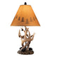 Resin Body Table Lamp With Antler And Pinecone Design Set Of 2 Brown By Benzara | Desk Lamps | Modishstore - 2