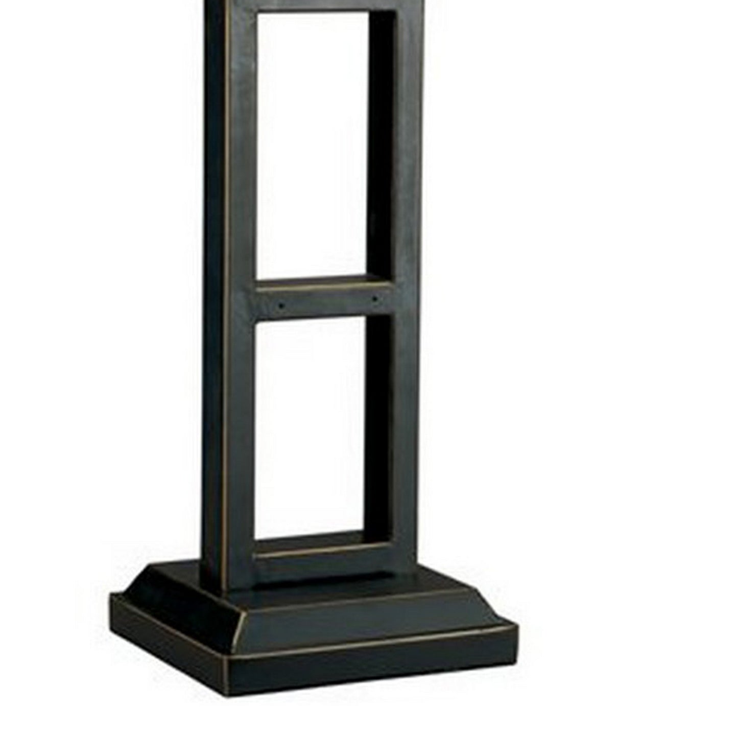 Geometric Metal Body Table Lamp With Fabric Shade Set Of 2Black And White By Benzara | Desk Lamps | Modishstore - 3