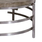 Wood Top Round Cocktail Table With Metal Base Brown And Gray By Benzara | Coffee Tables | Modishstore - 4