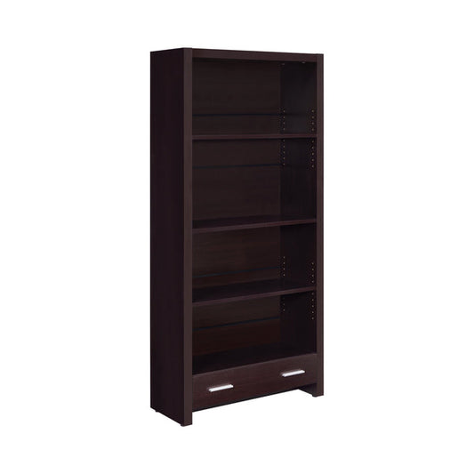 Wooden Bookcase With 3 Shelves And 1 Drawer Dark Brown By Benzara | Bookcases | Modishstore