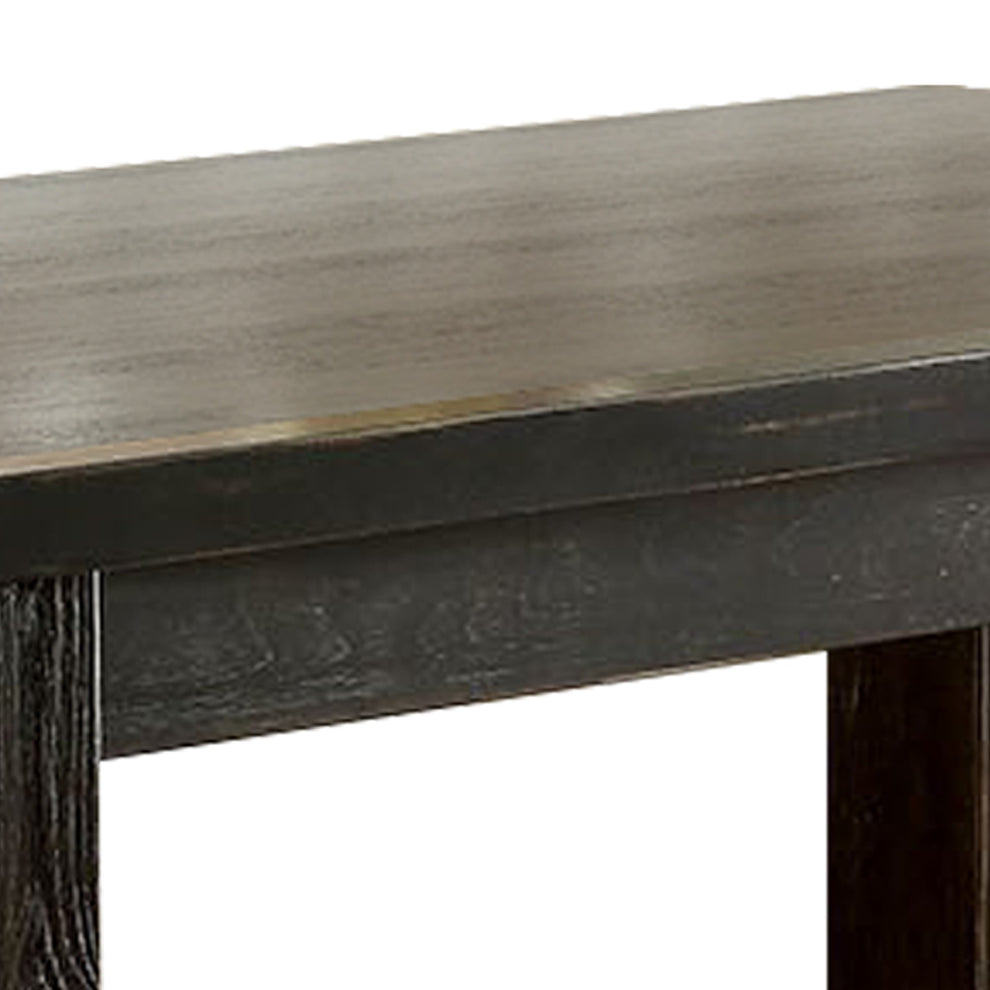 Rustic Plank Wooden Bar Table With Block Legs Antique Black By Benzara | Dressers | Modishstore - 4