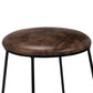 Round Counter Height Stool With Metal Legs Brown And Black By Benzara | Bar Stools & Tables | Modishstore - 2