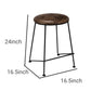 Round Counter Height Stool With Metal Legs Brown And Black By Benzara | Bar Stools & Tables | Modishstore - 5