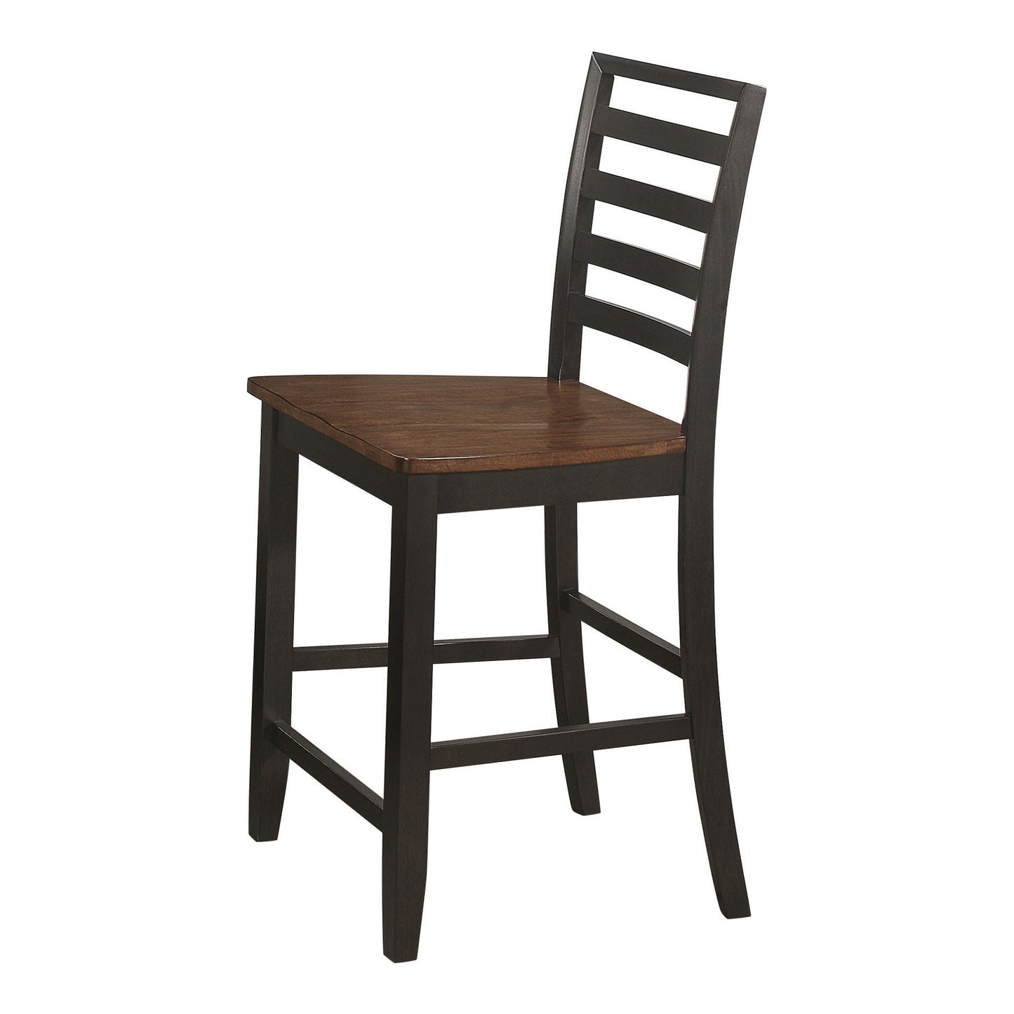 Dual Tone Wooden Counter Height Chair With Ladder Back Set Of 2 Black By Benzara | Dining Chairs | Modishstore