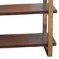 Metal Frame Bookcase With 6 Tier Wooden Shelves Brass By Benzara | Bookcases | Modishstore - 3
