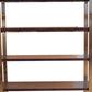 Metal Frame Bookcase With 6 Tier Wooden Shelves Brass By Benzara | Bookcases | Modishstore - 4