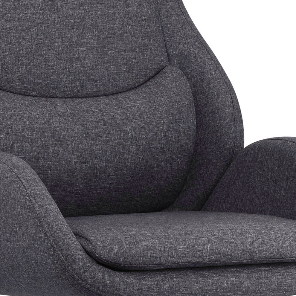 High Cushioned Tufted Back Fabric Office Chair With Star Base Gray By Benzara | Office Chairs | Modishstore - 3