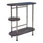 Oblong Shape Metal Bar Unit With Stemware Rack Gray And Chrome By Benzara | Cabinets | Modishstore