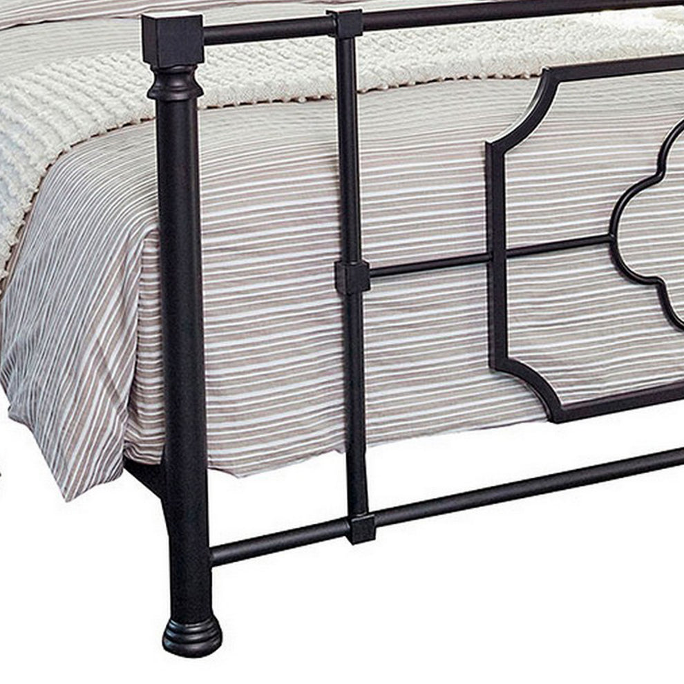 Open Frame Metal Tubular Queen Bed Black By Benzara | Beds | Modishstore - 5