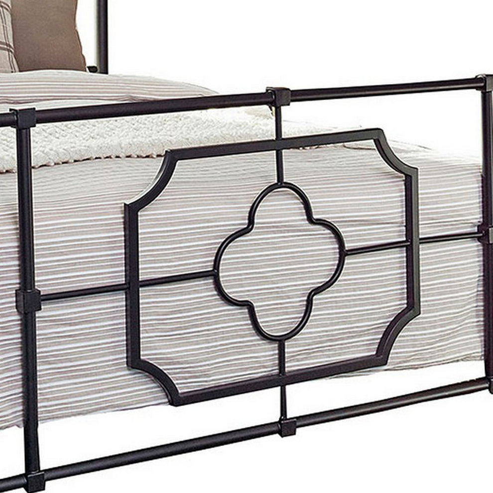 Open Frame Metal Tubular Queen Bed Black By Benzara | Beds | Modishstore - 2