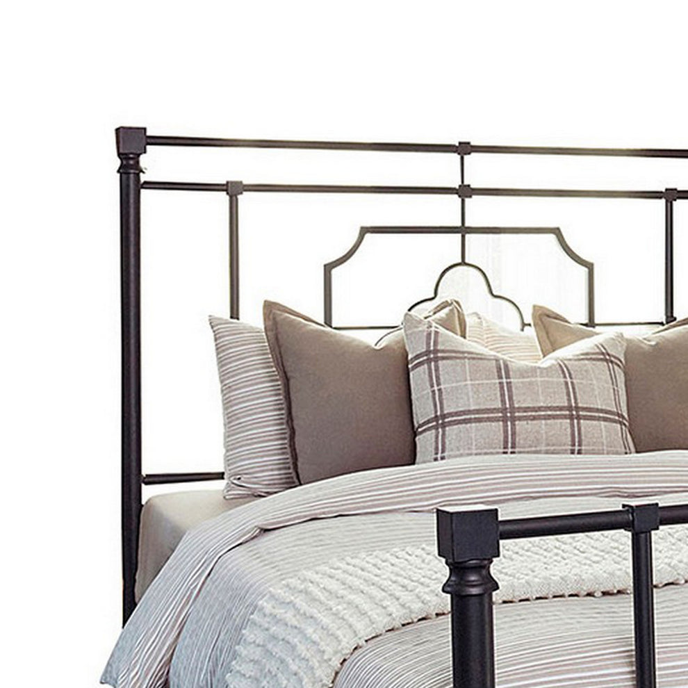 Open Frame Metal Tubular Queen Bed Black By Benzara | Beds | Modishstore - 3