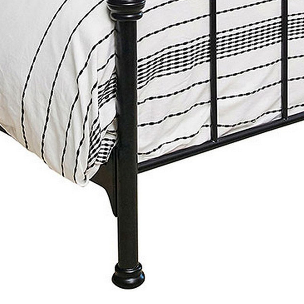 Open Tubular Frame Metal Queen Bed Black By Benzara | Beds | Modishstore - 5