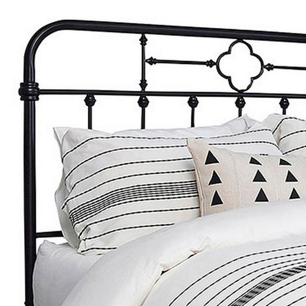 Open Tubular Frame Metal Queen Bed Black By Benzara | Beds | Modishstore - 3