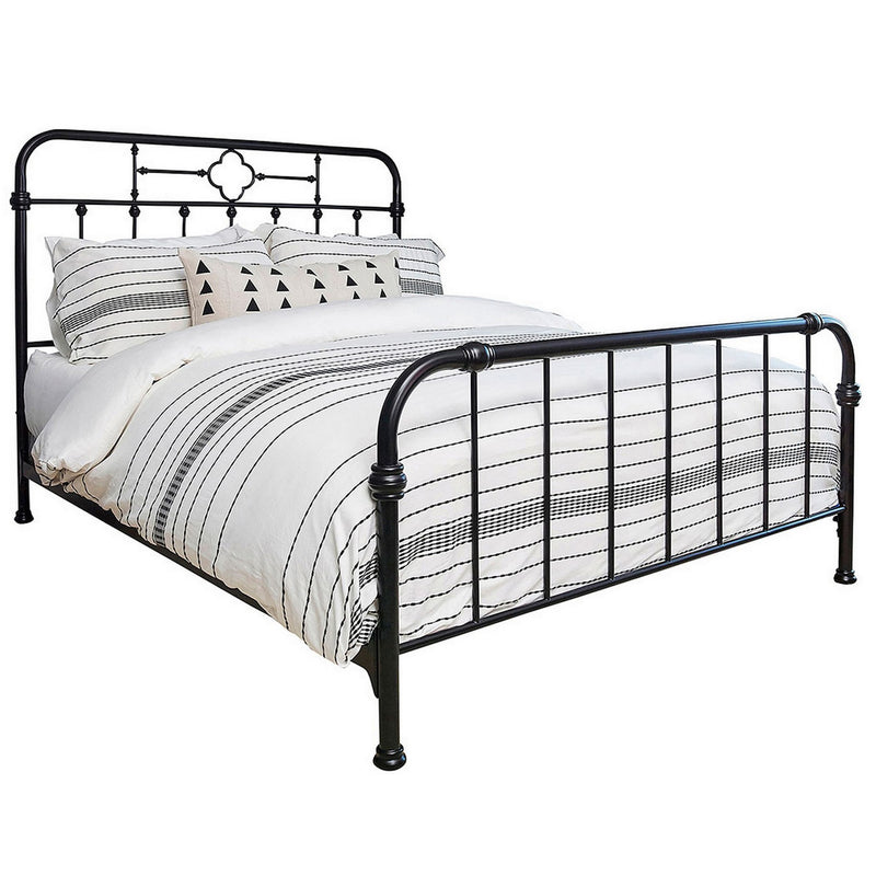 Open Tubular Frame Metal Queen Bed Black By Benzara | Beds | Modishstore