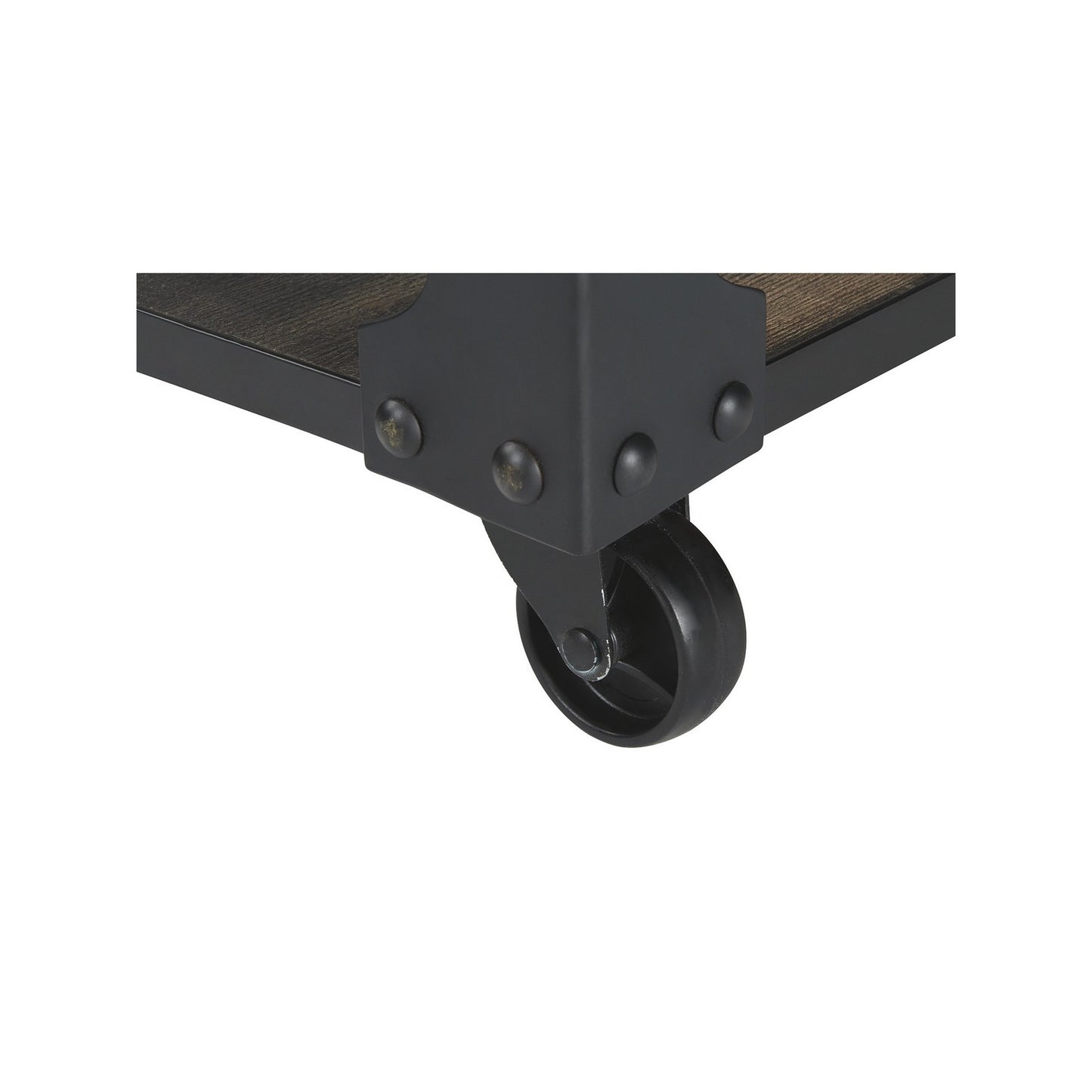 3 Piece Metal Frame Occasional Table Set With Rivets Brown And Black By Benzara | End Tables | Modishstore - 4