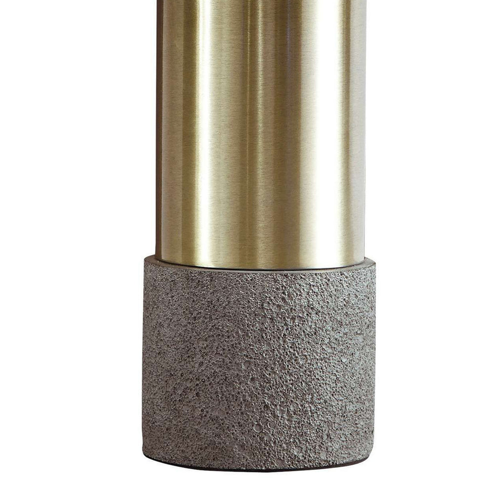 Faux Concrete And Metal Base Table Lamp Set Of 2 Brass And Gray By Benzara | Desk Lamps | Modishstore - 3