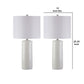 Carved Ceramic Base Table Lamp With Drum Shade Set Of 2 White By Benzara | Desk Lamps | Modishstore - 5