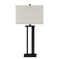 Metal Frame Table Lamp With Hardback Shade Set Of 2 Off White And Bronze By Benzara | Desk Lamps | Modishstore - 4