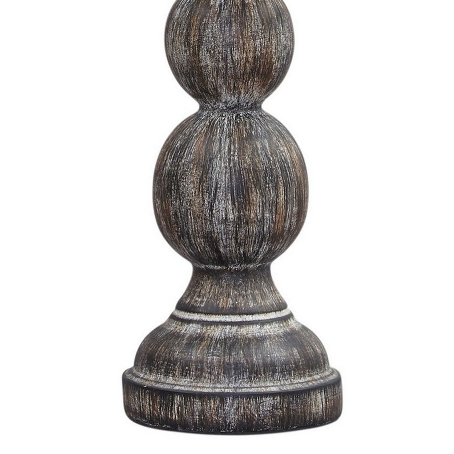 Polyresin Table Lamp With Turned Base Set Of 2 Brown And Off White By Benzara | Desk Lamps | Modishstore - 5