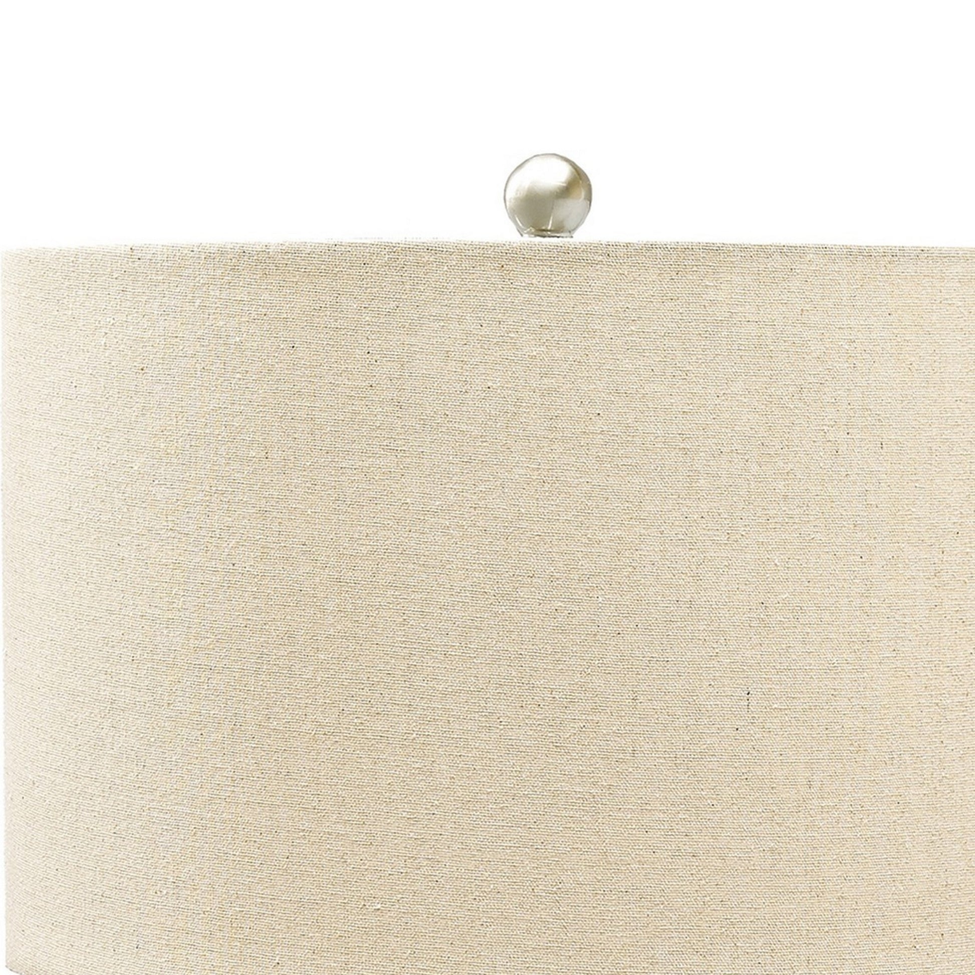 Speckled Ceramic Base Table Lamp With Drum Shade Beige By Benzara | Desk Lamps | Modishstore - 5