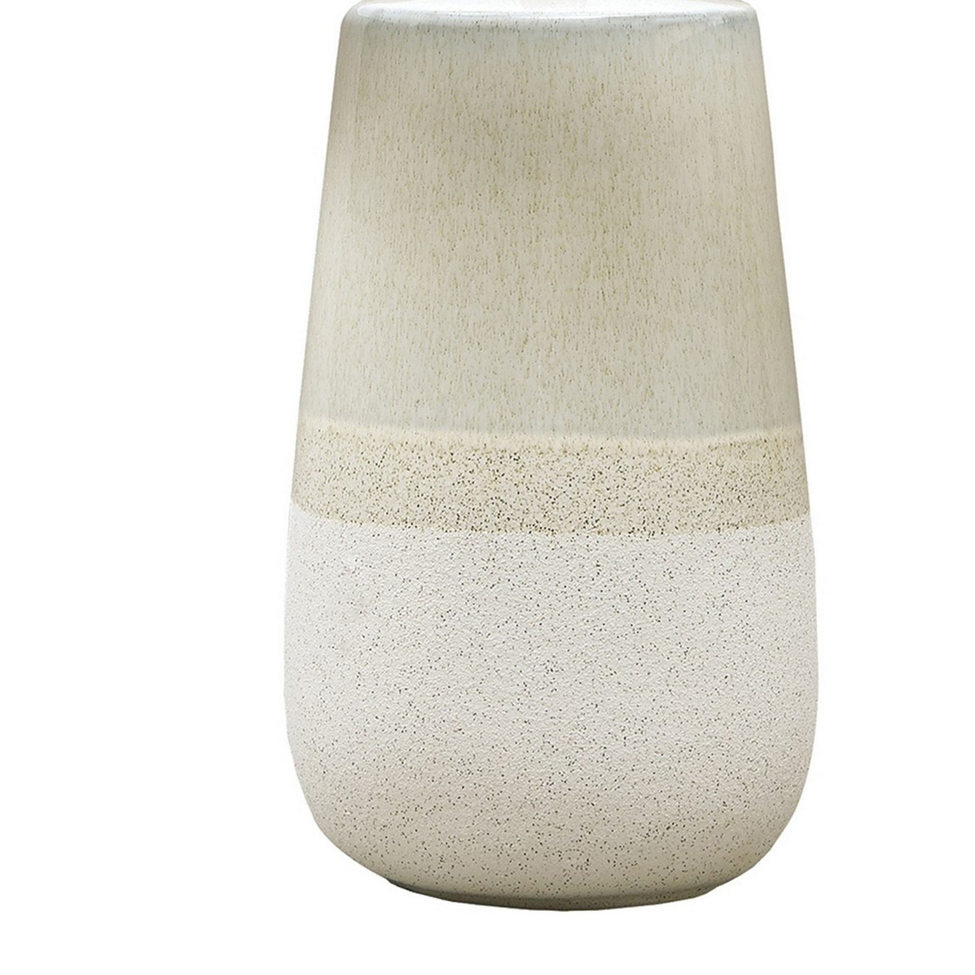 Speckled Ceramic Base Table Lamp With Drum Shade Beige By Benzara | Desk Lamps | Modishstore - 2