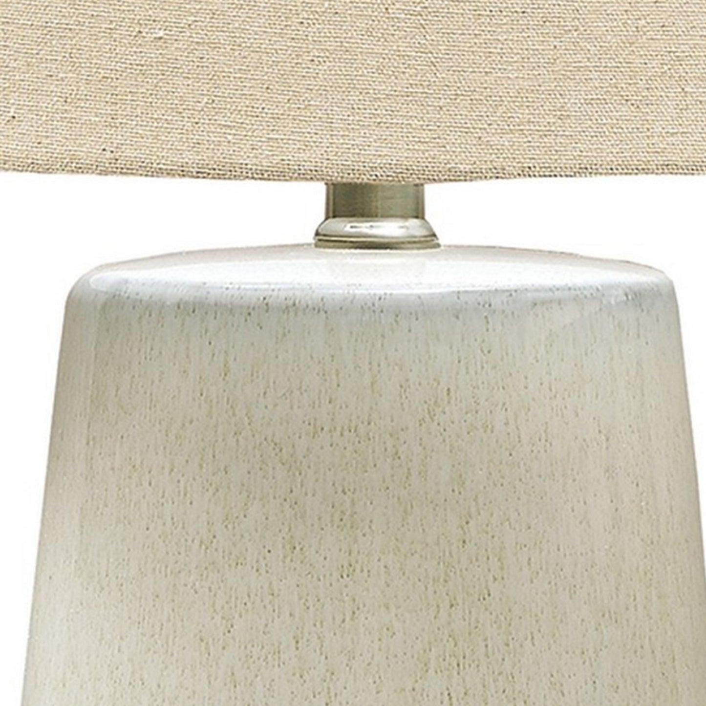 Speckled Ceramic Base Table Lamp With Drum Shade Beige By Benzara | Desk Lamps | Modishstore - 3