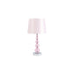 Hardback Shade Table Lamp With Crystal Accents Pink By Benzara | Desk Lamps | Modishstore