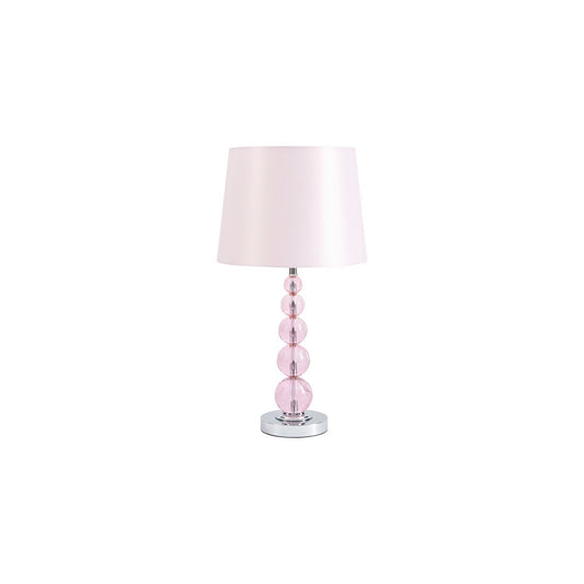 Hardback Shade Table Lamp With Crystal Accents Pink By Benzara | Desk Lamps | Modishstore