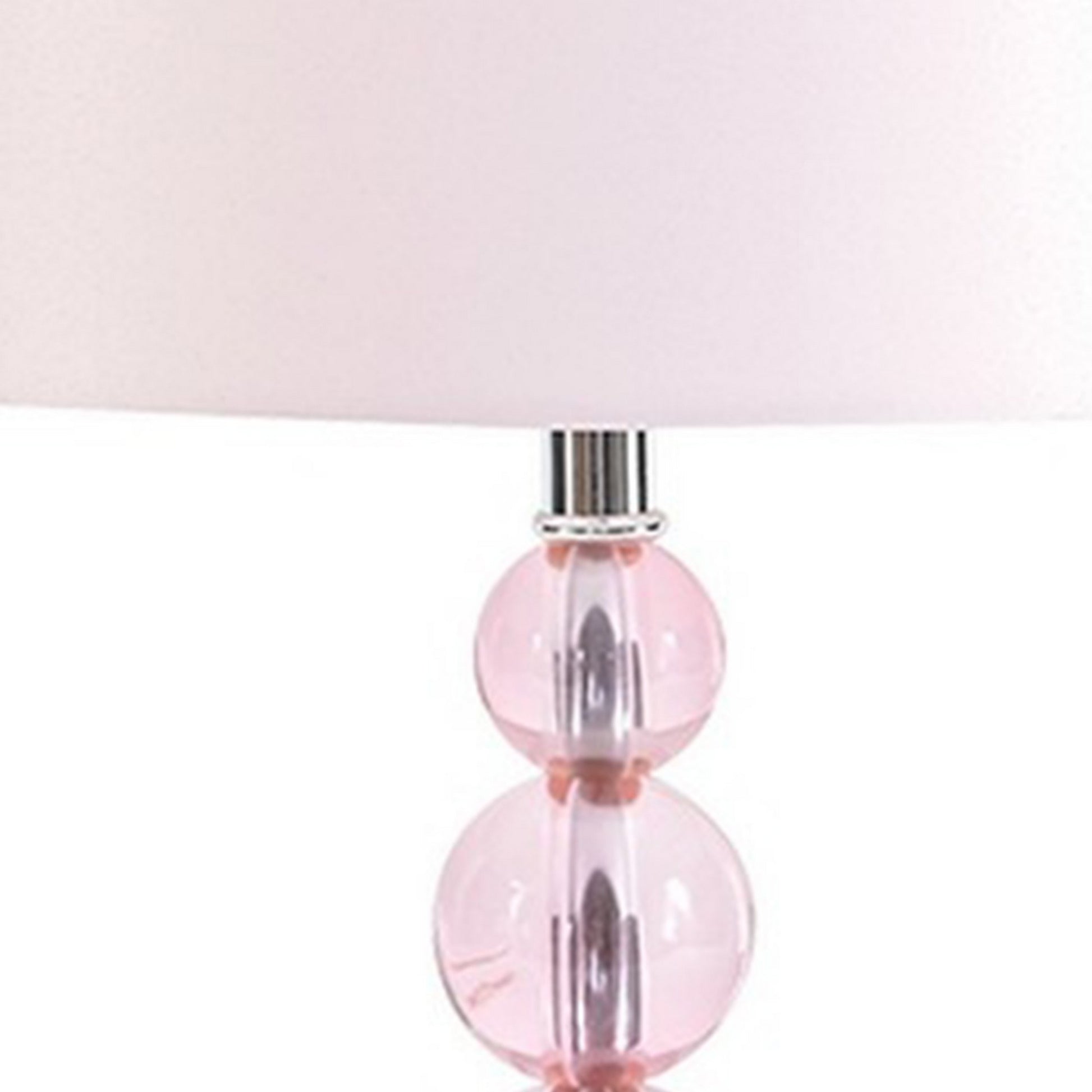 Hardback Shade Table Lamp With Crystal Accents Pink By Benzara | Desk Lamps | Modishstore - 4
