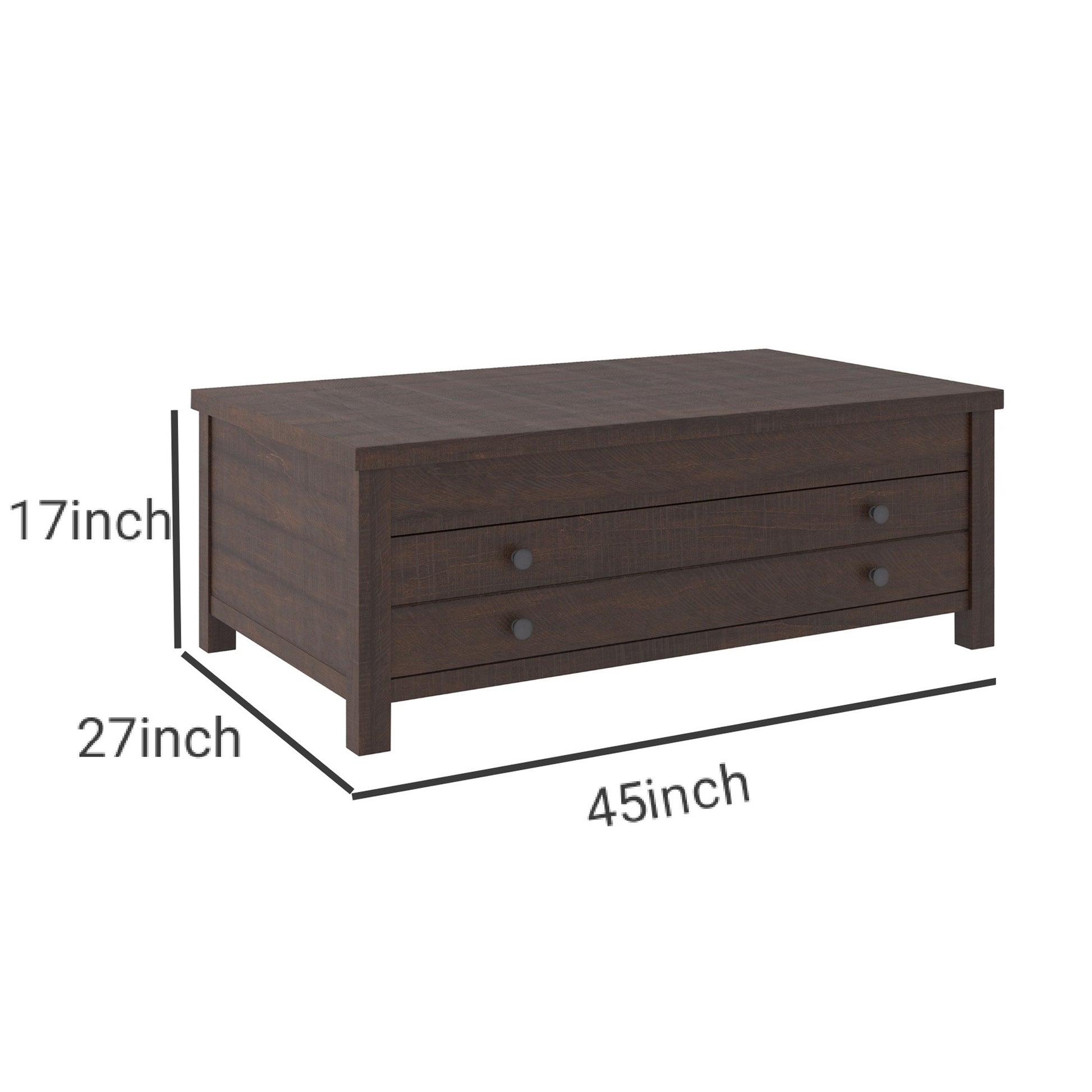 17 Inch 1 Drawer Lift Top Wooden Cocktail Table Brown By Benzara | Coffee Tables | Modishstore - 5
