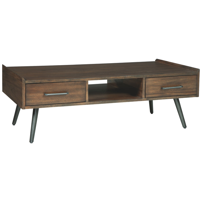 17 Inch 2 Drawer Rectangular Wooden Cocktail Table Brown By Benzara | Coffee Tables | Modishstore