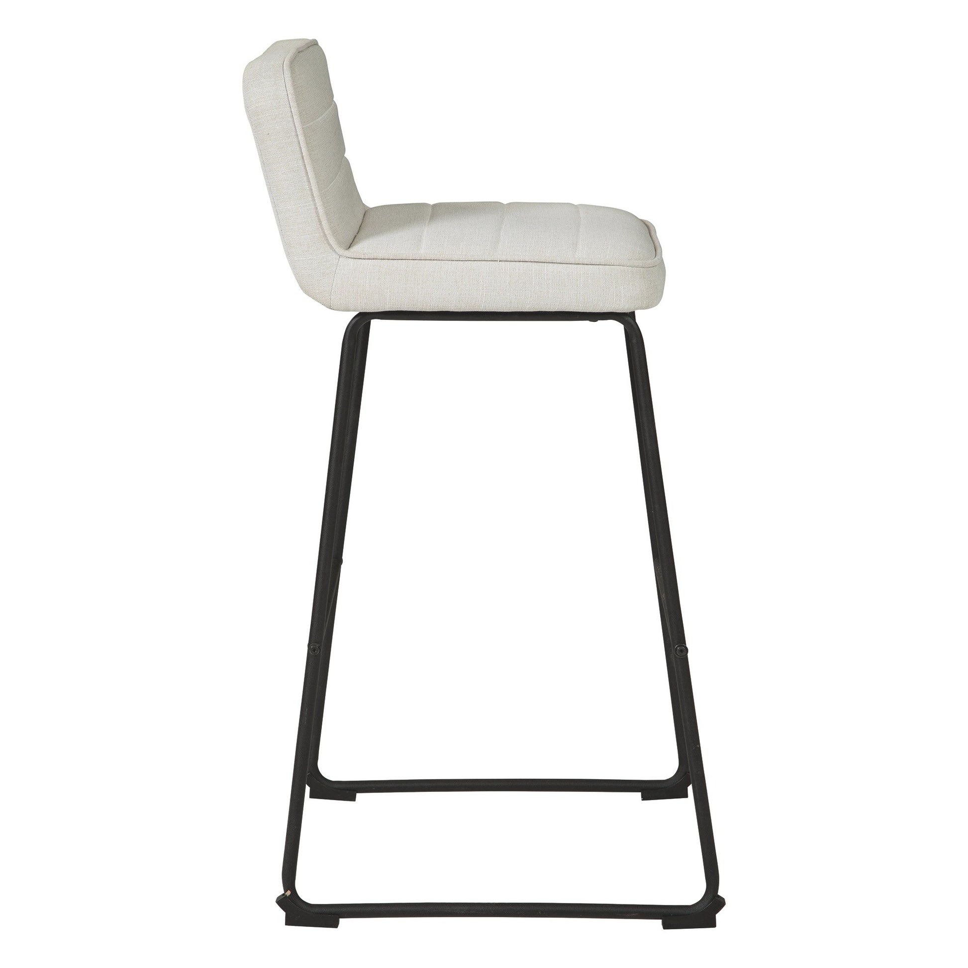 Channel Stitched Low Fabric Barstool With Sled Base Set Of 2 Gray By Benzara | Bar Stools & Tables | Modishstore - 4