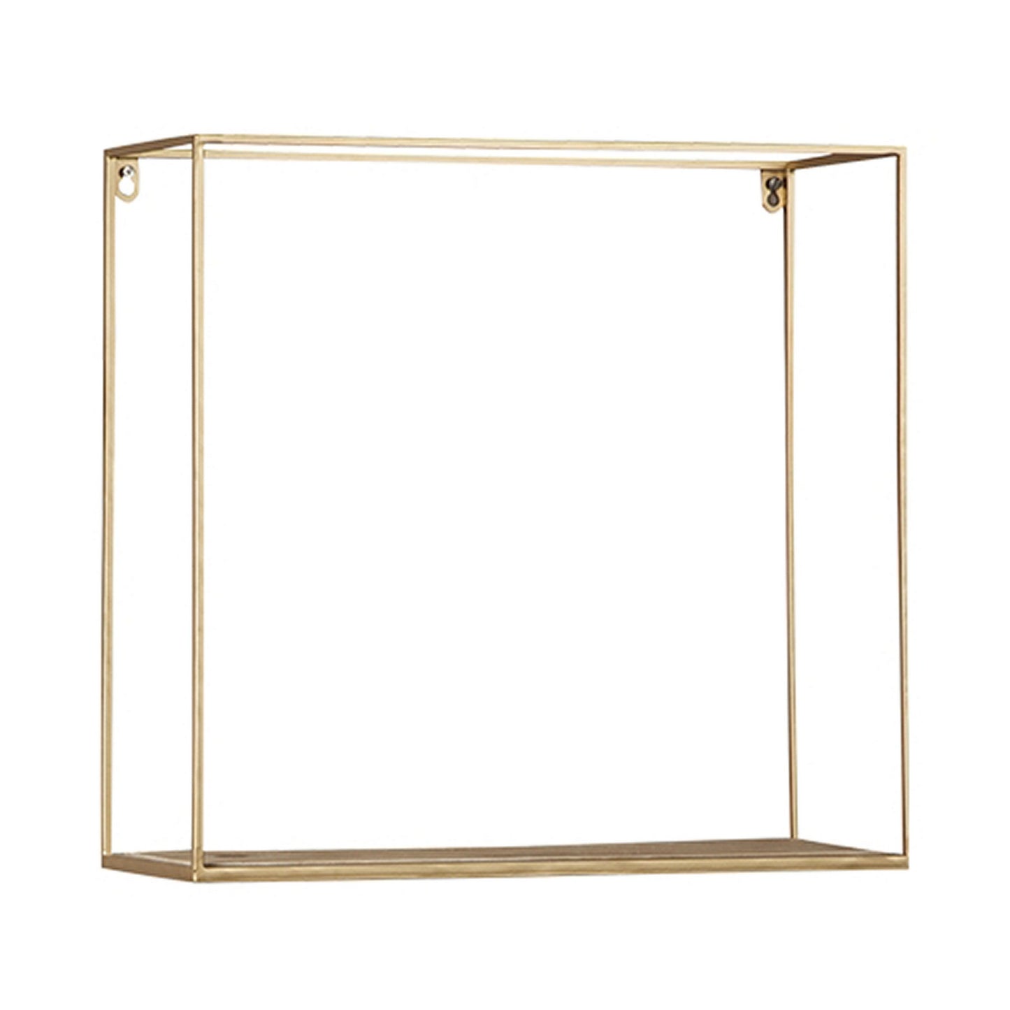 Metal Frame Wall Shelf With Keyhole Hanger Set Of 3 Gold By Benzara | Shelves & Shelving Units | Modishstore - 2
