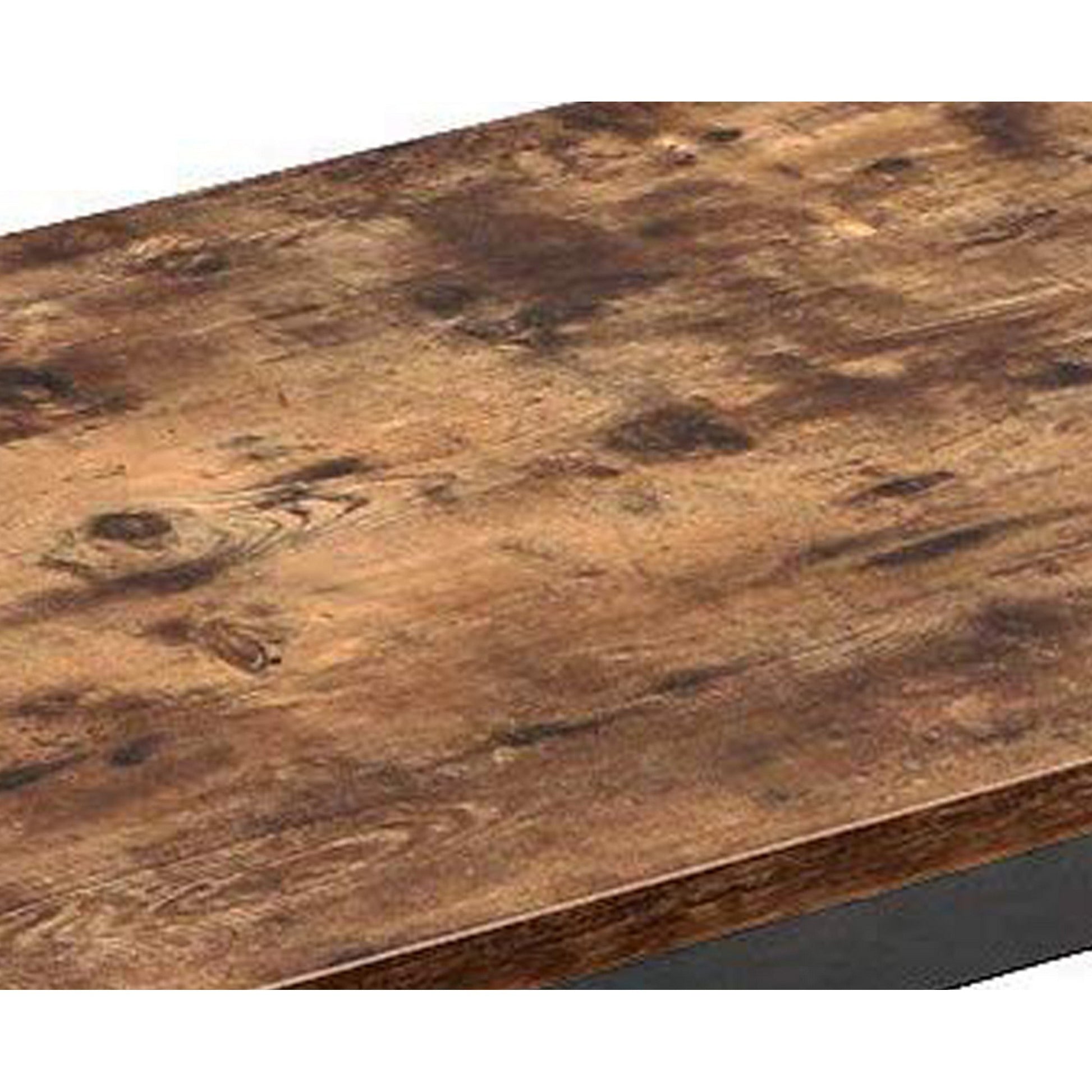 55 Inches Adjustable Feet Metal Frame Office Desk Brown And Black By Benzara | Desks | Modishstore - 4