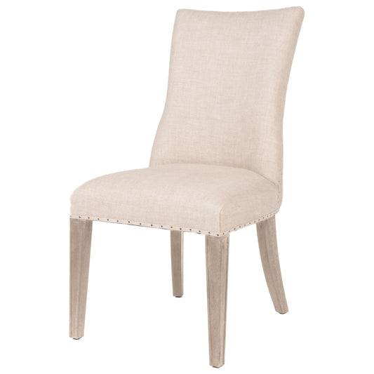 Parson Style Fabric Padded Dining Chair With Nailhead Trim Set Of 2Beige By Benzara | Dining Chairs | Modishstore