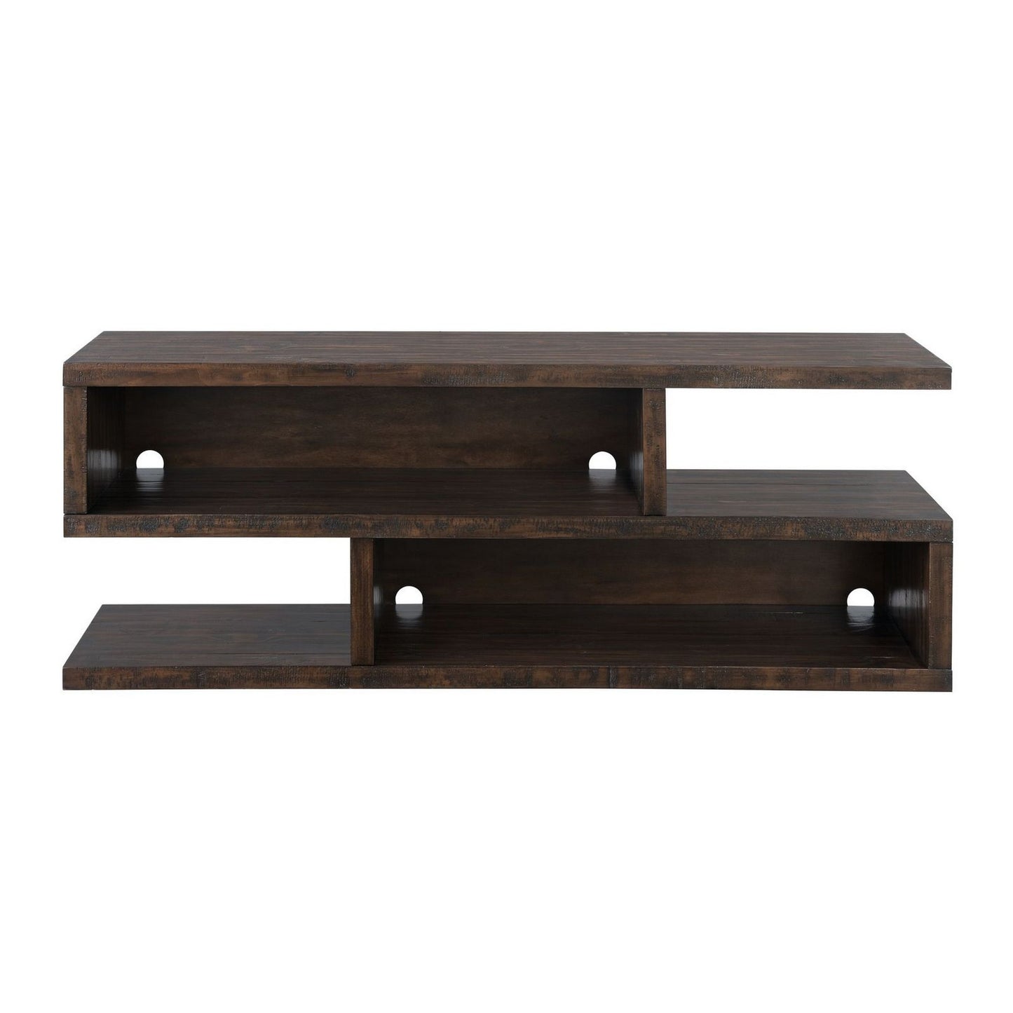 70 Inch Contemporary Wooden Tv Stand With Flat Base Brown By Benzara | Cabinets | Modishstore - 5