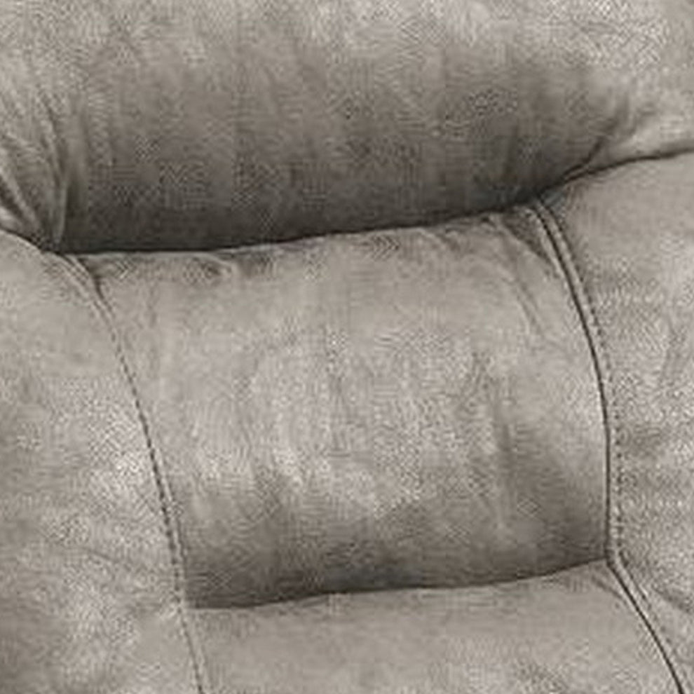 41 Inch Leatherette Power Recliner With Usb Port Gray By Benzara | Chairs & Recliners | Modishstore - 2
