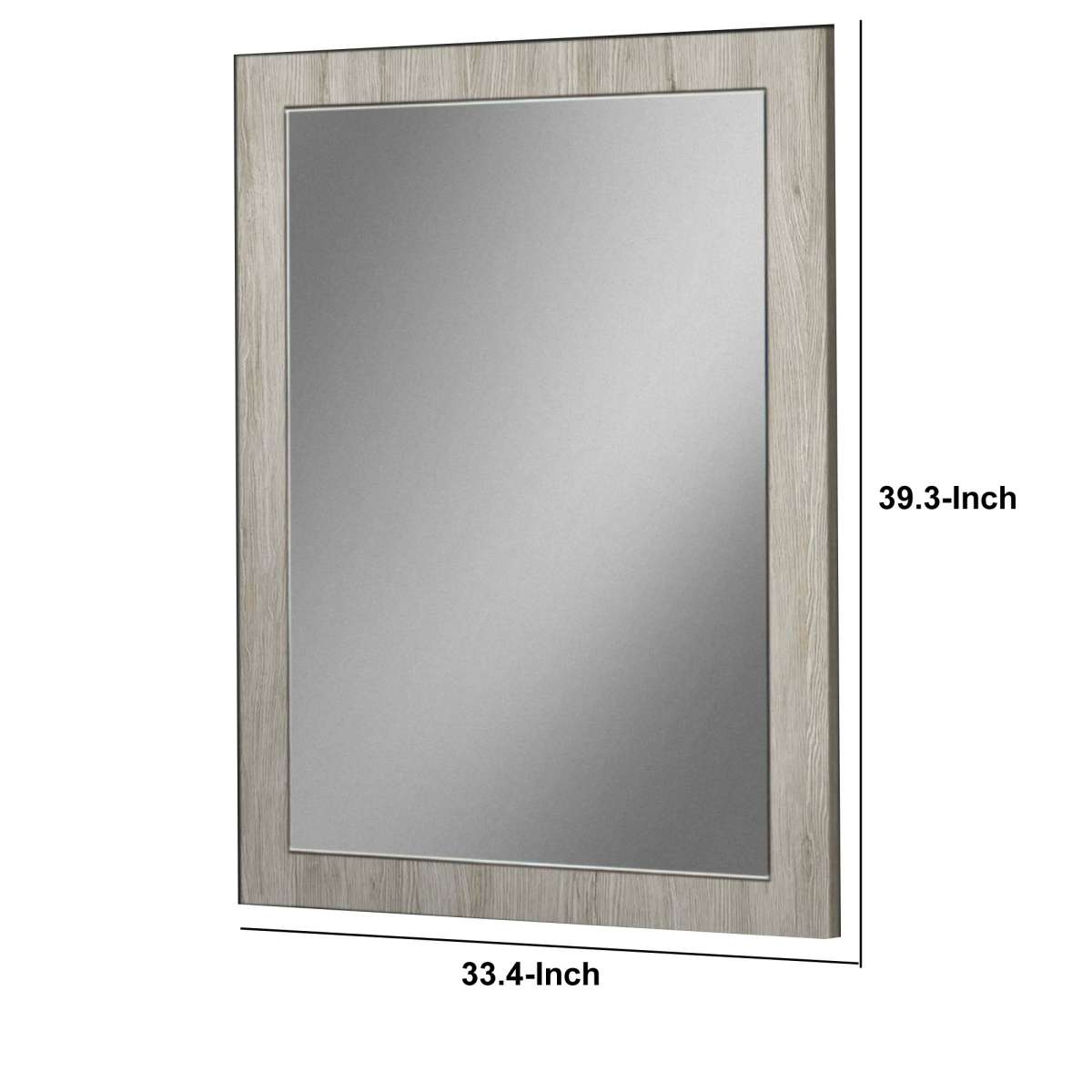 Dual Tone Wall Mirror With Wooden Frame, Black And Gray By Benzara | Mirrors |  Modishstore  - 2