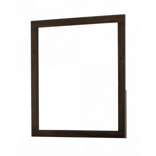 Rectangular Shape Wall Mirror With Wooden Frame, Walnut Brown By Benzara | Mirrors |  Modishstore 