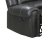 Leatherette Manual Motion Recliner With Tufted Back, Black By Benzara | Chairs & Recliners |  Modishstore  - 3