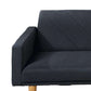 Fabric Adjustable Sofa With Chevron Pattern And Splayed Legs, Black By Benzara | Sofas |  Modishstore  - 5