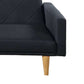 Fabric Adjustable Sofa With Chevron Pattern And Splayed Legs, Black By Benzara | Sofas |  Modishstore  - 3