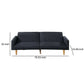 Fabric Adjustable Sofa With Chevron Pattern And Splayed Legs, Black By Benzara | Sofas |  Modishstore  - 2