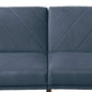 Fabric Adjustable Sofa With Chevron Pattern And Splayed Legs, Navy Blue By Benzara | Sofas |  Modishstore  - 4