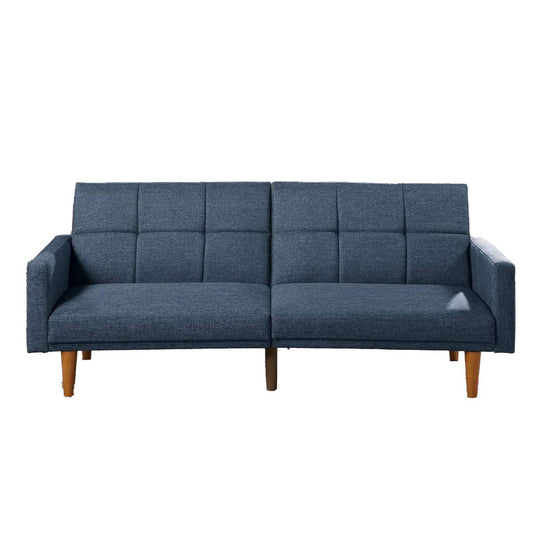 Fabric Adjustable Sofa With Square Tufted Back, Blue By Benzara | Sofas |  Modishstore 