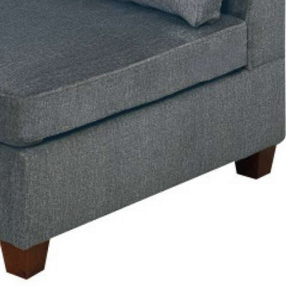 37 Inches Fabric Upholstered Wooden Corner Wedge, Gray By Benzara | Lounge Chairs |  Modishstore  - 5