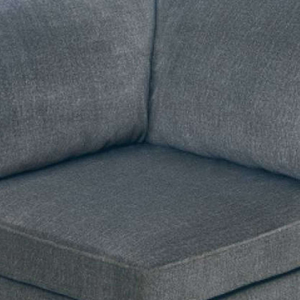 37 Inches Fabric Upholstered Wooden Corner Wedge, Gray By Benzara | Lounge Chairs |  Modishstore  - 4