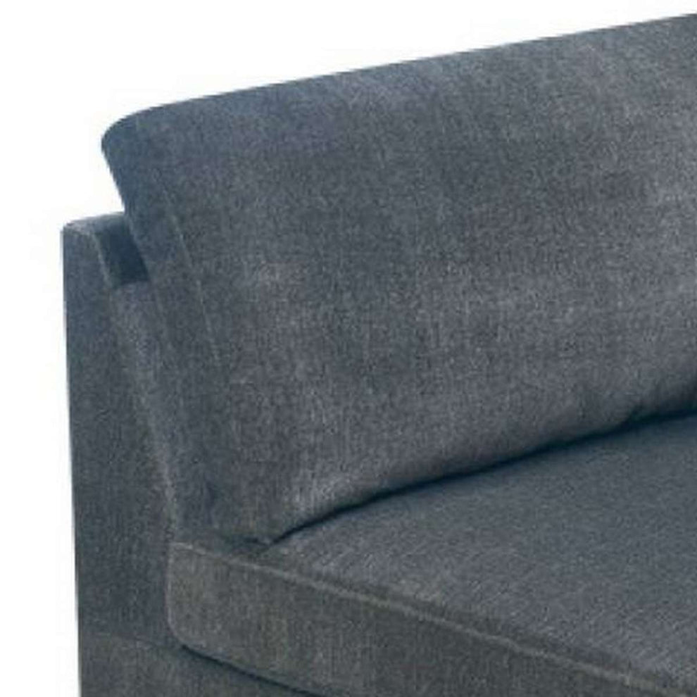 37 Inches Fabric Upholstered Wooden Corner Wedge, Gray By Benzara | Lounge Chairs |  Modishstore  - 3